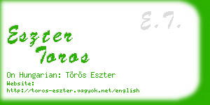 eszter toros business card