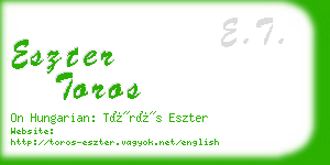 eszter toros business card